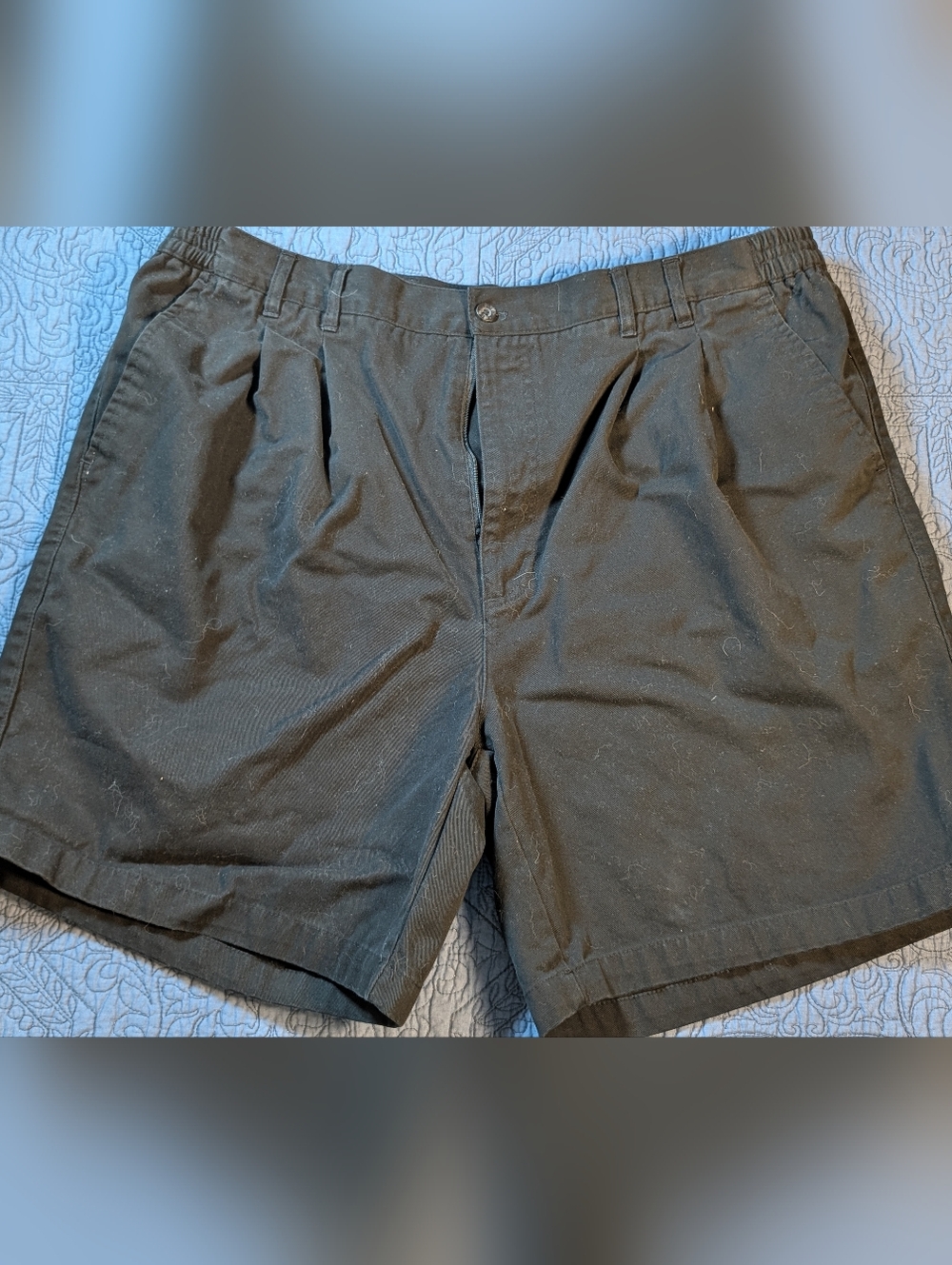Oleg Cassini Collections Black Cotton Shorts Comfort Waist Size 42 Men’s (H-001)